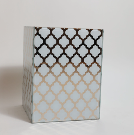 BA0107-Damask White Dustbin Main Image